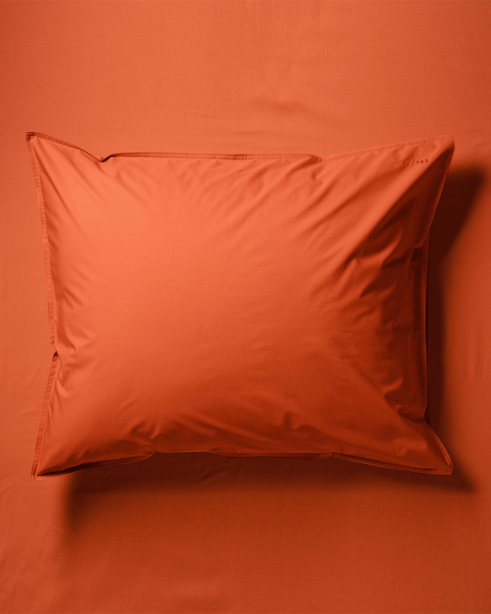Moon Set van 2 luxe linon kussenslopen 100% katoen-oranje-40x40