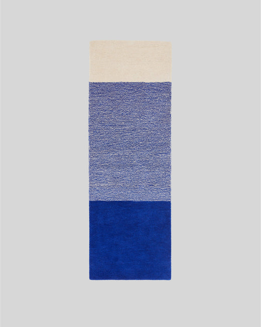 Tapis Laine Horizontal Bleu Cobalt Ecru