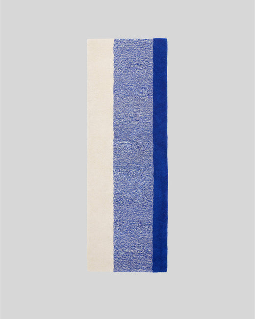 Carpet Wool Vertical Cobalt Blue Ecru