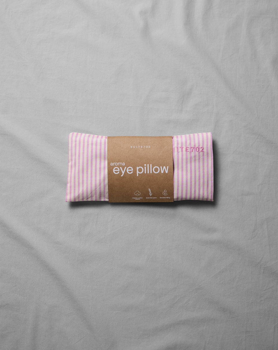 Aroma Eye Pillow Stripe Pink Ecru