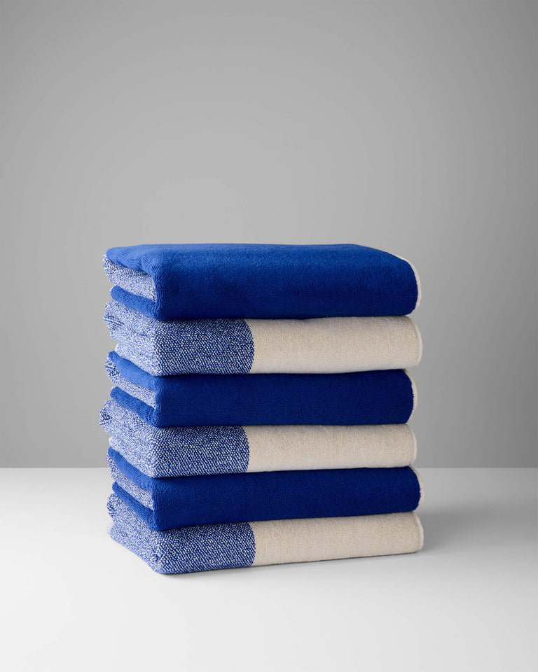 Badhanddoeken Set Blend Cobalt Blue Ecru (2 st.) - SUITE702