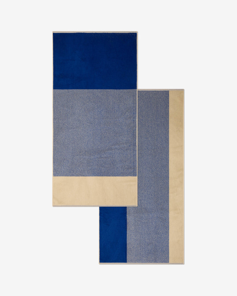 Badhanddoeken Set Blend Cobalt Blue Ecru (2 st.) - SUITE702