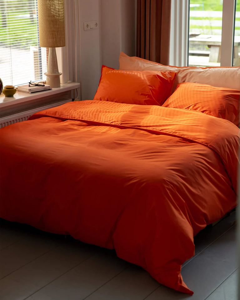 Bettwäsche-Set Perkal-Baumwolle Poppy Orange