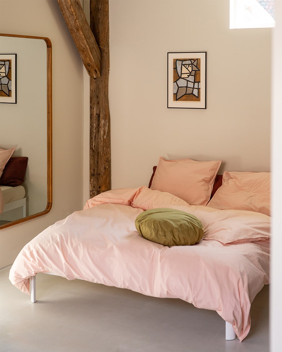 Bettbezug aus Perkal-Baumwolle Blush