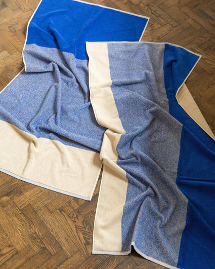 Badhanddoeken Set Blend Cobalt Blue Ecru (2 st.) - SUITE702