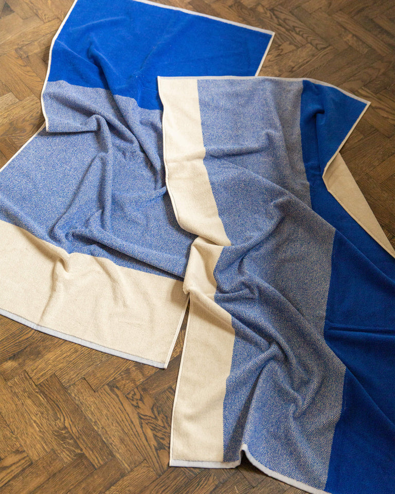 Badhanddoeken Set Blend Cobalt Blue Ecru (2 st.) - SUITE702