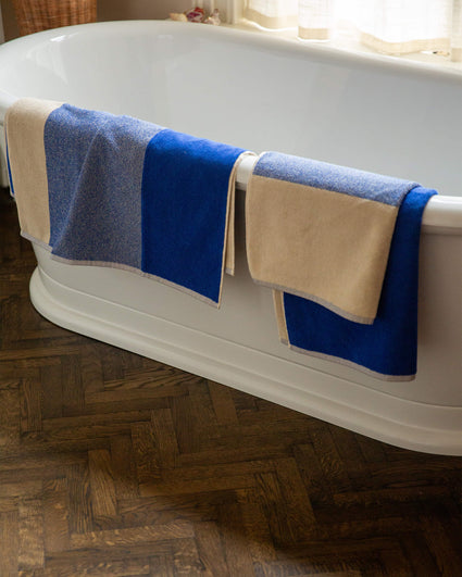 Badhanddoeken Set Blend Cobalt Blue Ecru (2 st.) - SUITE702