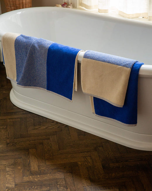 Badhanddoeken Set Blend Cobalt Blue Ecru (2 st.) - SUITE702