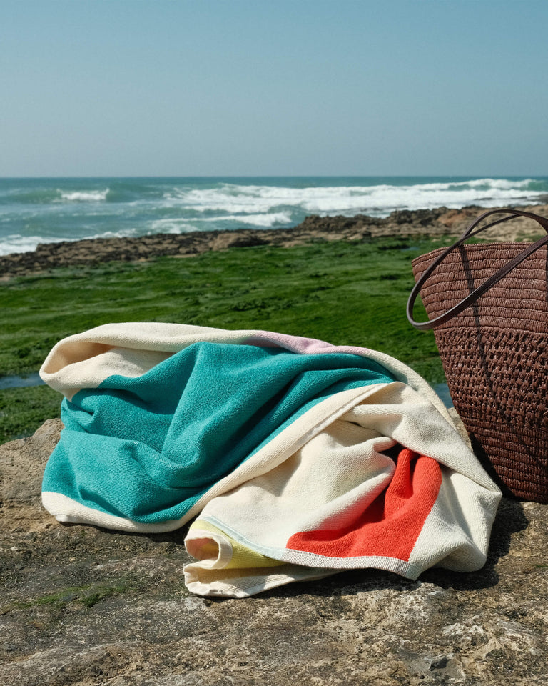 Beach towel Pink Turquoise Lime Red