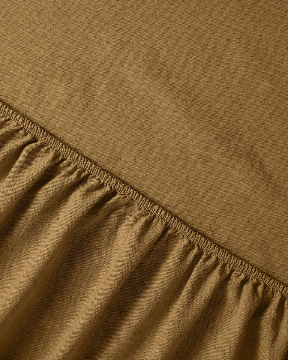 Fitted sheet Linen Khaki Gold