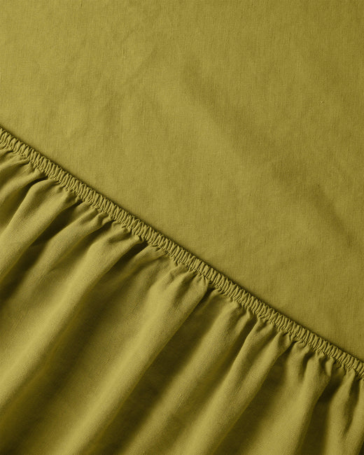 Drap housse Lin Poire Vert