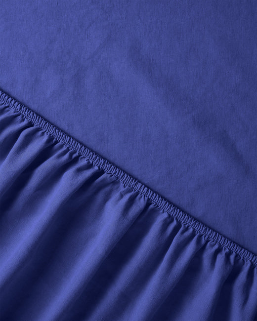 Spannbettlaken Leinen Royal Blue