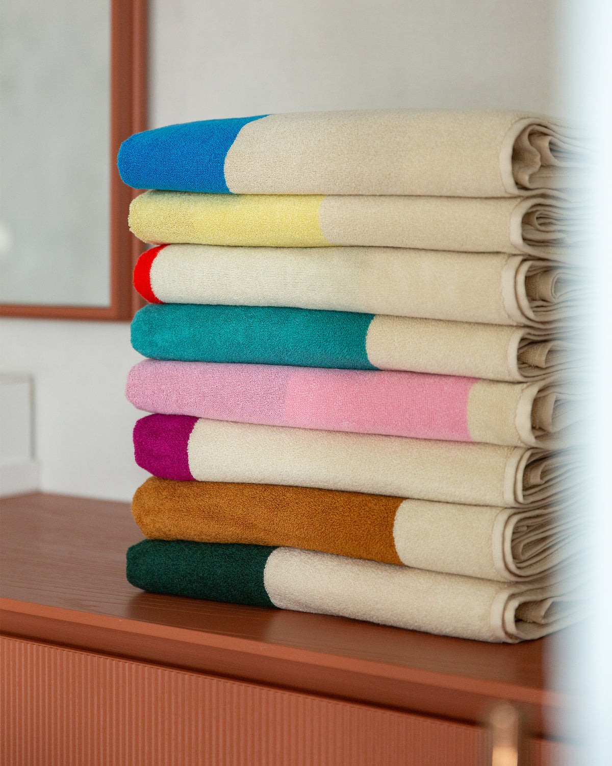 Badetuch-Set Yellow Aqua Pink Red