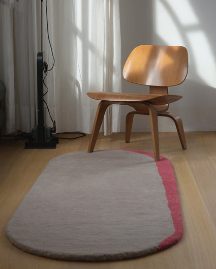 Teppich aus Wolle Eclipse Oval Taupe Berry Red