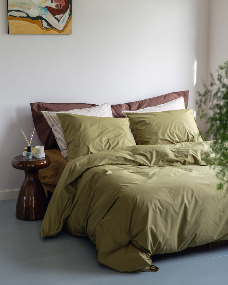 Beddengoed Set Katoen Olive Green - SUITE702