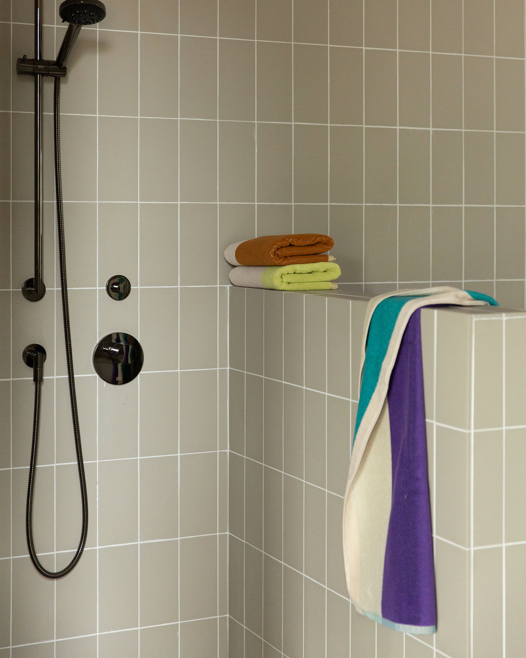 Handdoeken Set Turquoise Red Lime Dark Green (4 st.) - SUITE702