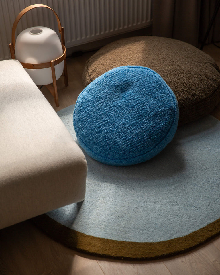 Vloerkleed Wol Eclipse Sky Blue Dark Olive