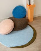 Vloerkleed Wol Eclipse Sky Blue Dark Olive