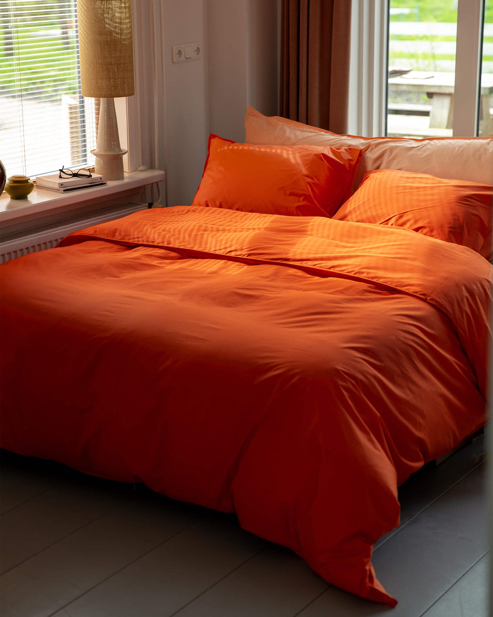 Bettbezug Baumwolle Mohn Orange
