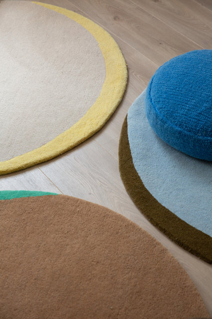 Vloerkleed Wol Eclipse Sky Blue Dark Olive