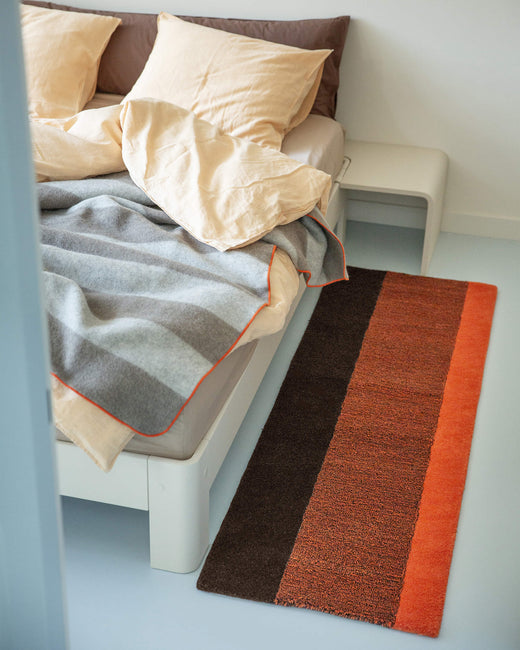 Teppich aus Wolle Poppy Orange Brown Vertikal