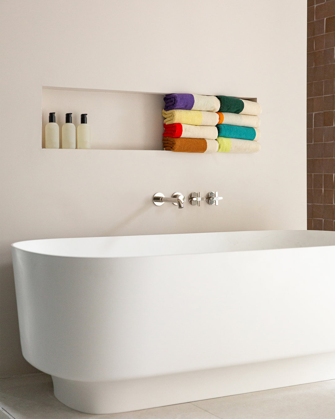 Handdoeken Set Turquoise Red Lime Dark Green (4 st.) - SUITE702