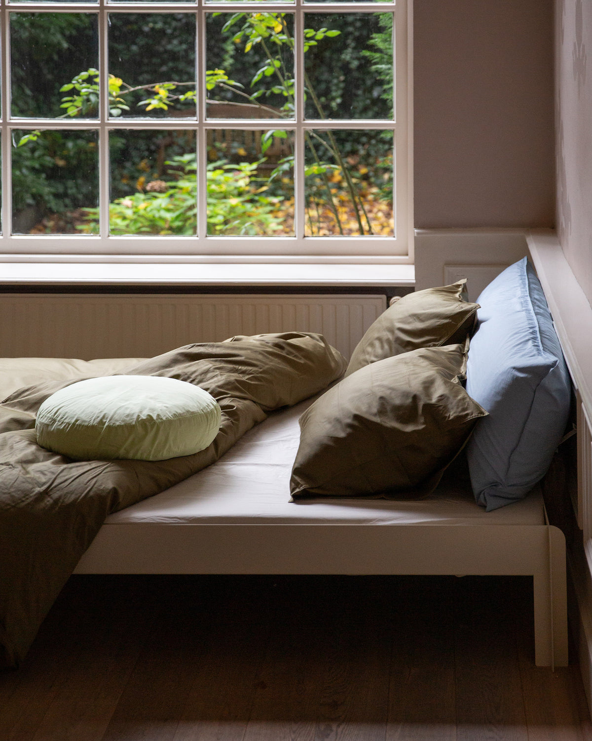 Satin-Kissenbezug Khaki Green