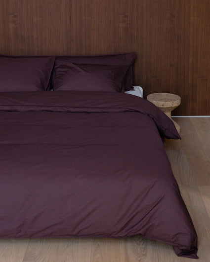 bedMATE Taie d'oreiller Coton Plum Noir