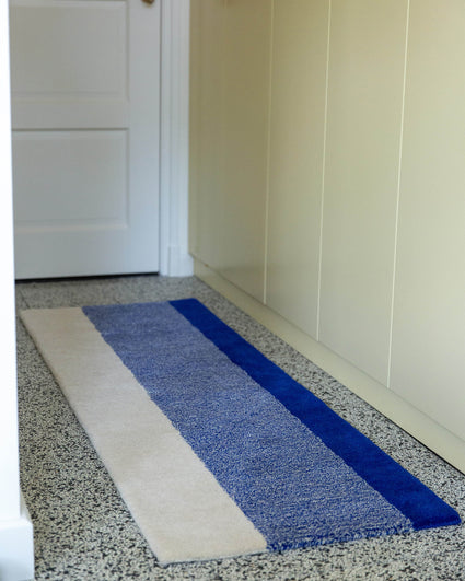 Vloerkleed Wol Verticaal Cobalt Blue Ecru - SUITE702