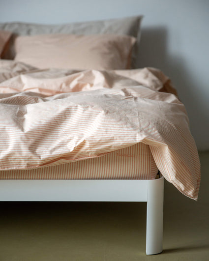 Dekbedovertrek Katoen Streep Peach Ecru - SUITE702