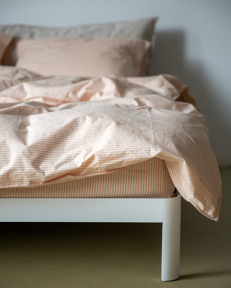 Dekbedovertrek Katoen Streep Peach Ecru - SUITE702