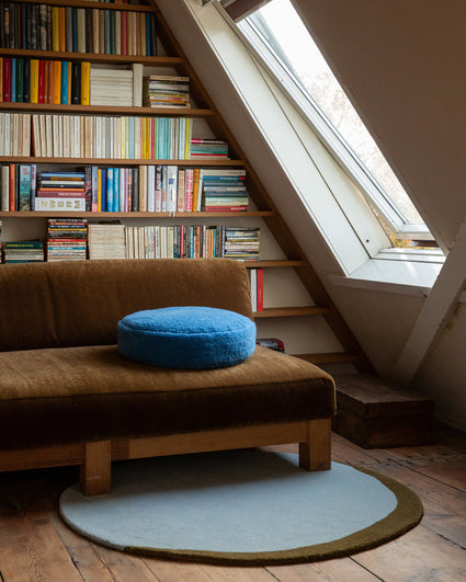 Vloerkleed Wol Eclipse Sky Blue Dark Olive