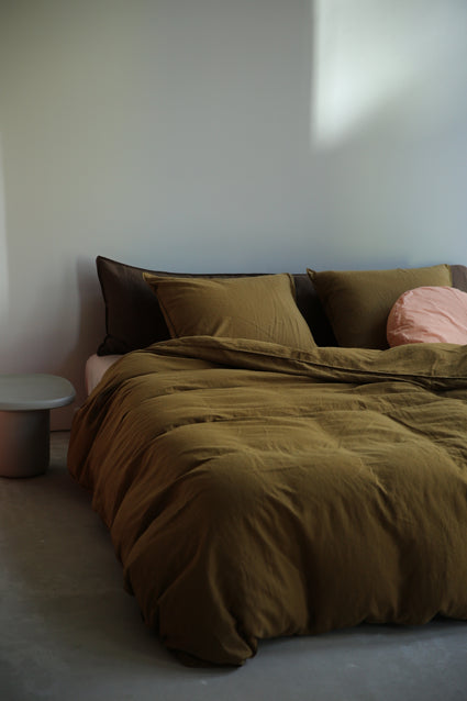 Beddengoed Set Linnen Khaki Gold - SUITE702