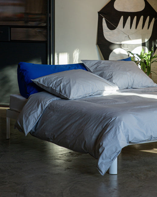 Kussensloop Set Katoen Streep Blue Ecru - SUITE702