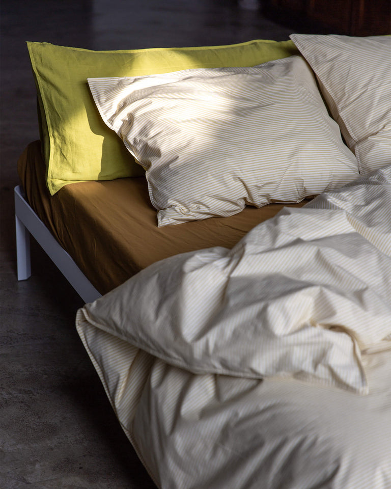 Beddengoed Set Katoen Streep Lemon Ecru - SUITE702