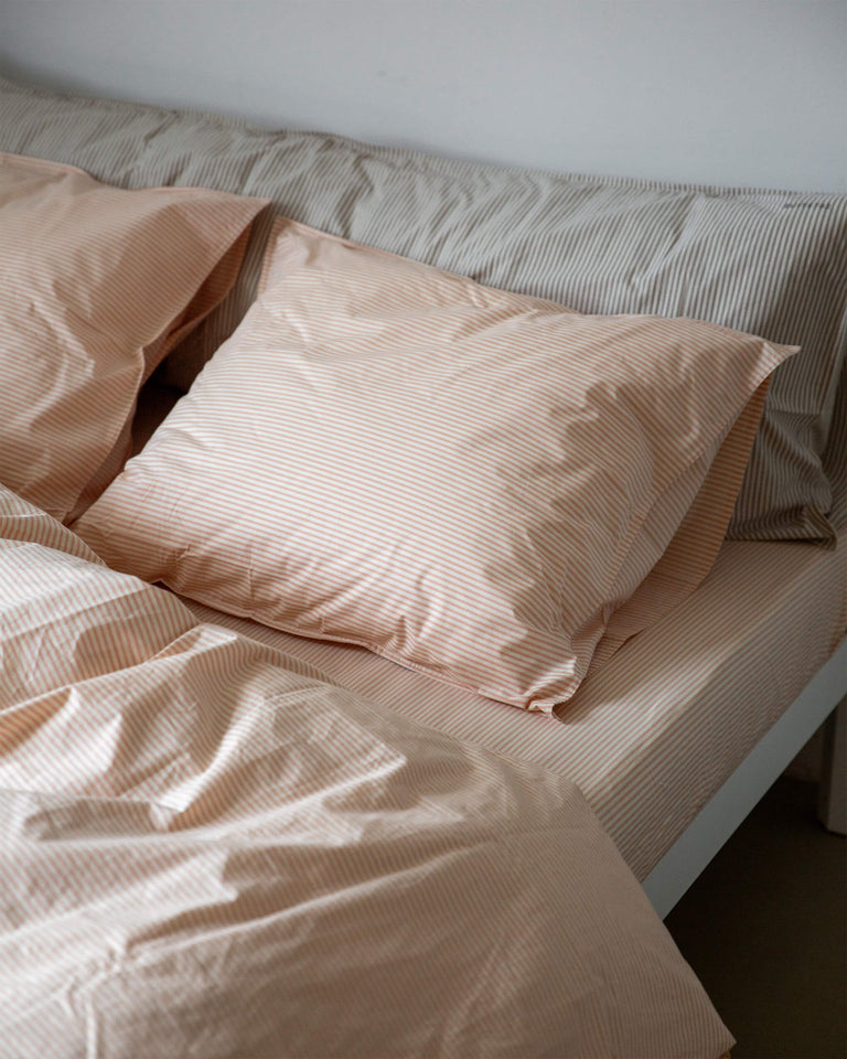 Kussensloop Katoen Streep Peach Ecru - SUITE702