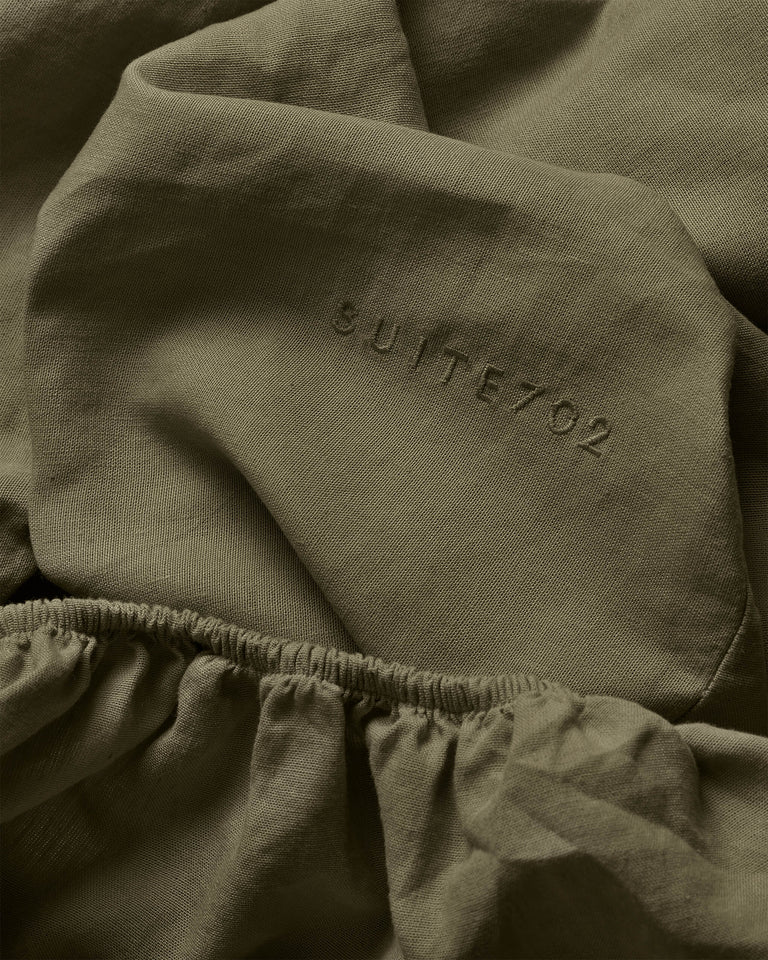 Hoeslaken Linnen Army Green - SUITE702