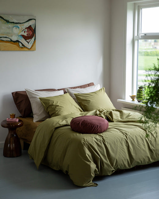 Bettbezug Baumwolle Olivgrün