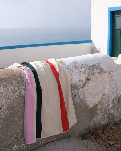 Strandlaken Red Dark Green Toffee Pink - SUITE702