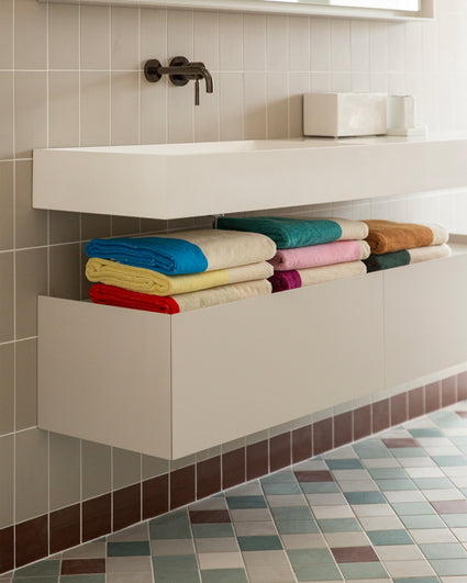 Badhanddoeken Set Yellow Aqua Pink Red (4 st.) - SUITE702