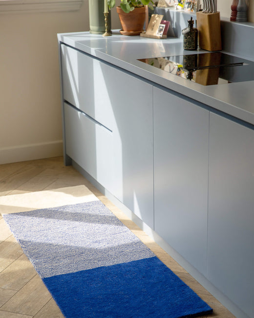 Vloerkleed Wol Horizontaal Cobalt Blue Ecru - SUITE702