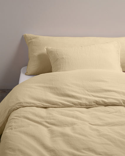 Housse de couette Lin Creamy Yellow