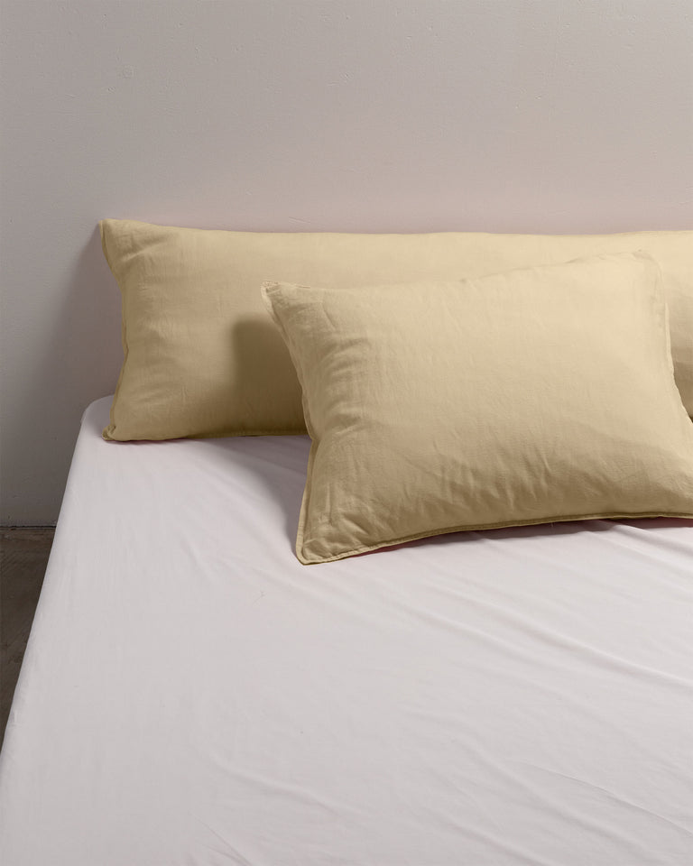 bedMATE Kissenbezug Leinen Creamy Yellow