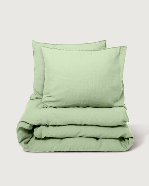 Bedding Set Linen Green Mint