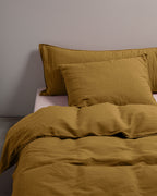 Housse de couette Lin Khaki Gold