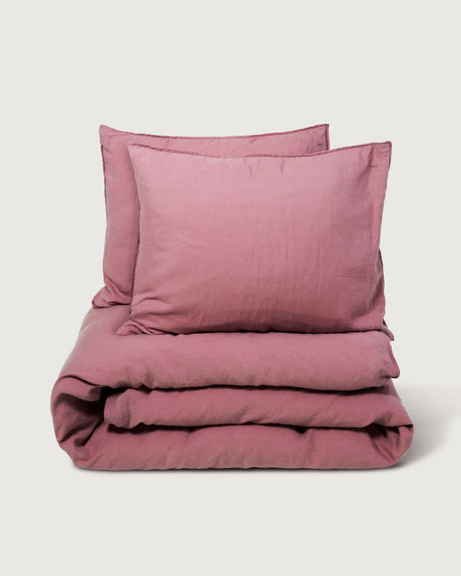 Bedding Set Linen Mauve Rose