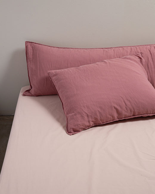 bedMATE Linen Pillowcase Mauve Rose