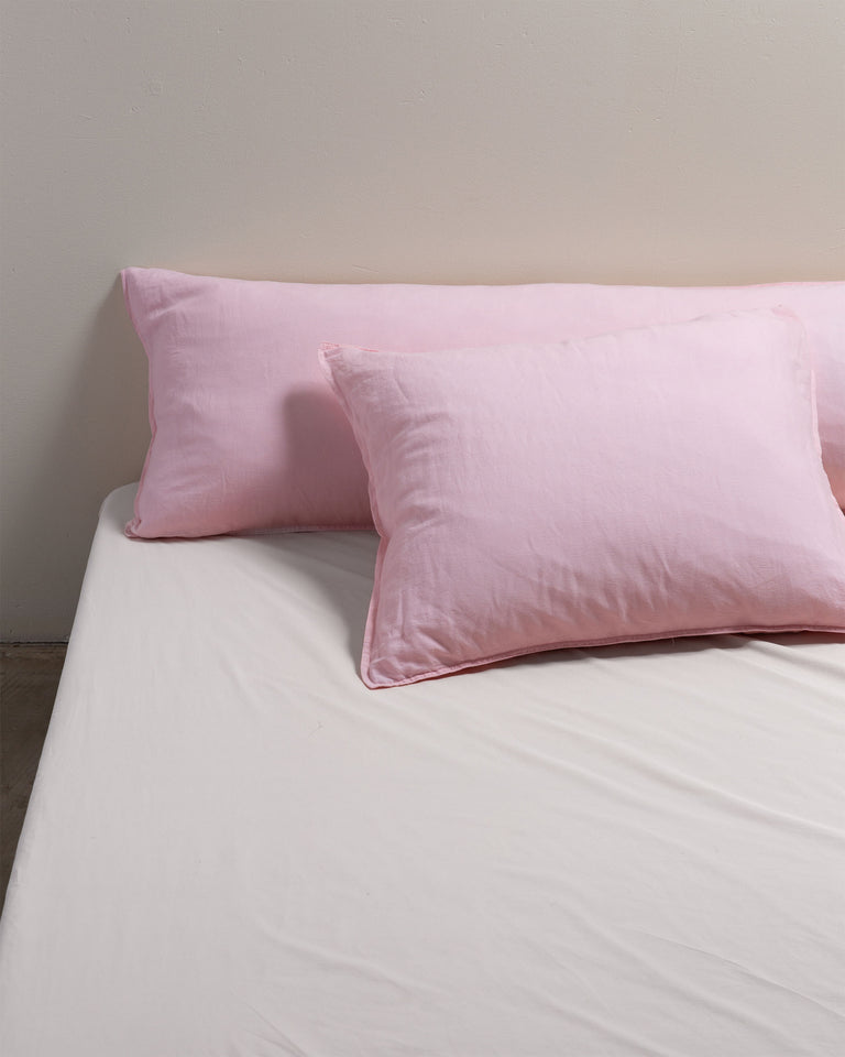 bedMATE Kissenbezug Leinen Shell Pink