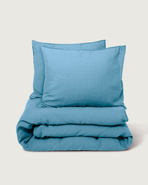 Bedding Set Linen True Blue