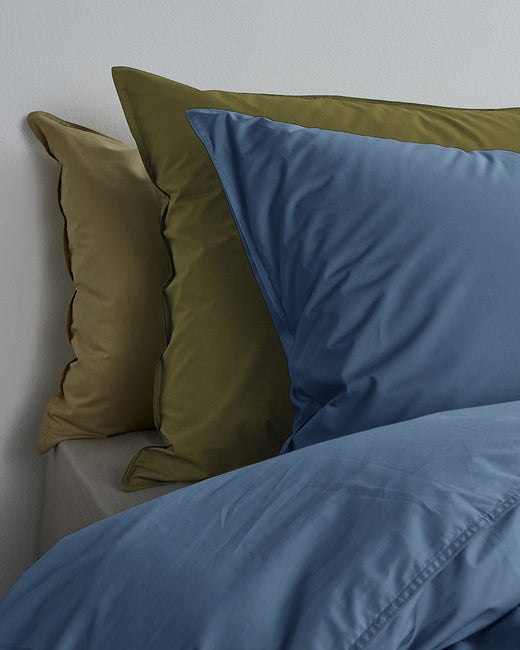 Housse De Couette Set Coton Bleu Calme